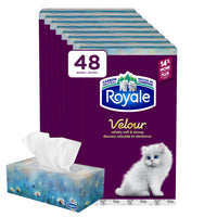Royale Velour 3-Ply Facial Tissue - 82 Sheets/Box - 48 Pack-You can rely on New Velvety Soft Royale Velour 3-Ply Facial Tissue to bring an added layer of comfort (and strength) to every situation. With three layers of ultimate protection, it’s the perfect choice for the whole family