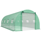 Outsunny Walk-in Tunnel Greenhouse with 2 Support Rods - 20' x 10 'x 7' - Green- Mesh door and windows offer excellent cross-ventilation
 