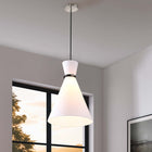 Modway Starlight 1-Light Pendant Light - White/Polished Nickel-Fabric Shade