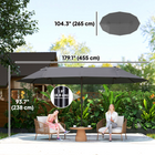 Outsunny Double-Sided Patio Umbrella with Twin Canopy - 15' - Grey-Selected polyester canopy protects you from harmful elements