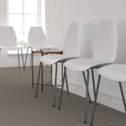 Flash Furniture HERCULES Series Stack Chair with Lumbar Support & Silver Frame - White-770 lb. Weight Capacity
