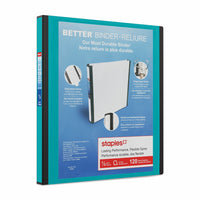 Staples Better Binder - 1/2" - Teal-Longer lasting, easier to use