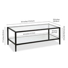 Hudson&Canal Hera 45"W Rectangular Coffee Table with Mirror Shelf - Blackened Bronze-9