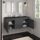 Modway Render 48" Wall-Mount Bathroom Vanity - Charcoal/Black-Full-Extension Drawers
