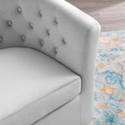 Modway Prospect Tufted Performance Velvet Swivel Armchair - Light Grey-Performance Velvet Upholstery