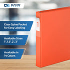 Davis Group Premium Economy Binder - D Ring - 1" - Orange - 6 Pack-D Ring, Non-Locking