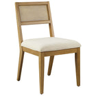 Modway Nimba Faux Rattan Fabric Dining Chairs - Heathered Weave Ivory - 2 Pack-Assembly Required