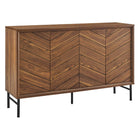 Modway Harper Chevron 59" Sideboard - Walnut-Contemporary Sideboard