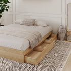 Nexera 3-Drawer Storage Bed Frame - Queen Size - Natural Maple-Designed and made in Canada with CARB II/FSC Certified particle board and MDF materials.  Ships in 24-48H from order date. Assembly required
