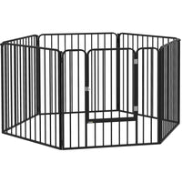 PawHut 6-Panel Heavy Duty Dog Playpen for Small & Medium Dogs-Six steel panels quickly reshape as rectangles or other shapes