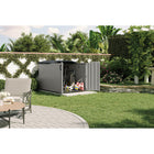 Suncast Glidetop Horizontal Shed - 98 cu.ft. - Dove Grey-Perfect for storing bikes, mowers, patio furniture, and more.