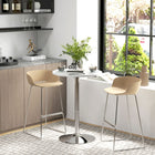 HOMCOM Round Bar Table 360° Swivel Top and Steel Base - White-360° swivel tabletop facilitates easy access to drinks and snacks
