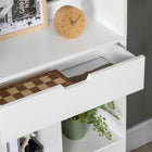 HOMCOM Tall Bookshelf with Drawer - White-Material: MDF
