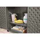 Suncast Patio Storage and Prep Station - Stoney-4 rolling casters for easy mobility, 2 are also locking casters.