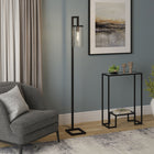 Hudson&Canal Malva 67.75" Tall Floor Lamp with Glass Shade - Blackened Bronze/Seeded-Rated for one 100W incandescent bulb - 9W LED bulb, 23W fluorescent (CFL) bulb, or 9W self-ballasted LED bulb, E26-base bulb, Bulb not included