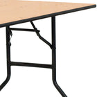 Flash Furniture 30" x 72" Rectangular Wood Folding Banquet Table with Clear Coated Finished Top-Black T-Mold Edge Band