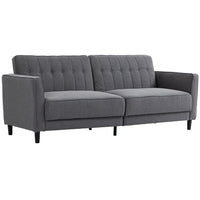 HOMCOM Modern Convertible Sofa Bed - Charcoal Grey-3 back angles (up to 180°) allow you to convert it from a three-seater sofa to a recliner or a temporary double bed. Each side could recline individually