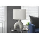 Monarch Specialties 25" H Contemporary Table Lamp - Grey Ceramic / Ivory / Cream Shade-Convenient on/off rotary switch that operates up to a 100W bulb (not included) to instantly illuminate a living room, office, or bedroom space