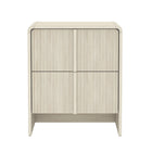 Manhattan Comfort Novara 22" Contemporary 2-Drawer Nightstand - Whitewashed Oak-Wood Grain Laminate Finish: Warm, natural wood look with a durable, easy-to-clean surface