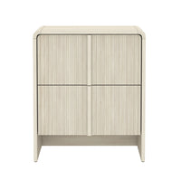 Manhattan Comfort Novara 22" Contemporary 2-Drawer Nightstand - Whitewashed Oak-Wood Grain Laminate Finish: Warm, natural wood look with a durable, easy-to-clean surface