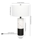 Hudson&Canal Liana 24" Tall Table Lamp with Fabric Shade - Marble/Black/White-Clean with a soft, dry cloth and no harsh chemicals or abrasive cleaning materials