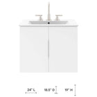 Modway Vitality 24" Bathroom Vanity Cabinet - White-Soft-Close Doors