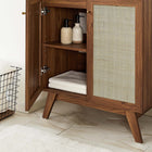 Modway Soma 30" Bathroom Vanity - Walnut/Black-Rattan Weave Doors