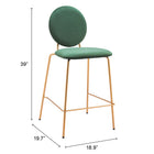 Zuo Odessa Counter Stool - Green/Gold - Set of 2-7