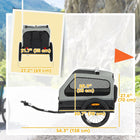 PawHut Dog Bike Trailer, Bicycle Trailer with Flip-Down Ramp Tailgate - Grey-Hard tailgate folds down as a ramp, helping seniors avoid jumping
