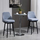 HOMCOM Bar Height Swivel Bar Stools with Legs - Light Grey - 2 Pack-360° swivel function makes your seat rotate comfortably
