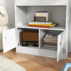 Qaba Toy Storage Organizer, Kids Bookshelf for Bedroom, Nursery - White-Material: MDF
