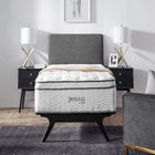 Modway Jenna 14" Innerspring and Foam Twin Mattress-Fire Resistant Polyester Barrier
