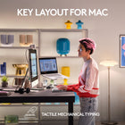 Logitech MX Mechanical Mini for Mac Minimalist Wireless Illuminated Keyboard - Tactile Quiet Keys - Pale Grey-Precise and quiet typing: Mechanical Tactile Quiet switches have a satisfying tactile bump you feel but barely hear, for precise feedback, reactive key reset, and a fluid typing experience