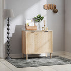 HOMCOM 30.7" L Sideboard Storage Cabinet with Doors & Adjustable Shelf - Oak-Pine wood legs ensure robust support and stability