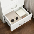 HOMCOM Bedside Table with 3 Drawers - White-Modern style is suitable for your bedroom, living room or home office