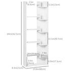 HOMCOM 6-Tier Tall Bookcase - White-6 open & generous shelves help you get your items organized well 