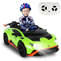 Gyrocopters Lamborghini Licensed Ride on Car for Kids - 12V Dual Motor - Car with Music, Remote Control - Green-Built to meet rigorous international safety standards, including ASTM, SOR, CTC, CPC, EN 55014, CPSIA, EN71, and ISED certifications, ensuring trusted performance and child-safe engineering.