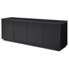 Hudson&Canal Hanson TV Stand for TV's up to 75" - Black Grain-The top has a weight capacity of 75lbs, lower shelves can hold 25lbs each