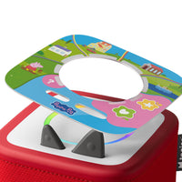 tonies Tonieplay Peppa Pig: Playdate with Peppa Game-To get started, wake the Toniebox 2, place the Tonieplay Disc on top, add the Controller to the Light Ring, set up the Puzzle Board, and press the button-keep your Peppa Pass nearby to begin your adventure. Explore Peppatown by choosing different locations with the Controller, where friends are waiting with stories, quizzes, and activities. When prompted, hold your Peppa Pass over the Controller (or press the button if you don’t have it) to unlock parts o
