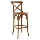 Modway Gear Bar Stool - Walnut-Modern Farmhouse Bar Stool
