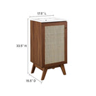Modway Soma 18" Bathroom Vanity - Walnut/White-Adjustable Shelf
