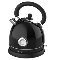 Frigidaire Retro Stainless Steel Electric Kettle - 1.8 L - Black-Precise temperature gauge indicates the correct water temperature to provide the ideal cup of tea or coffee