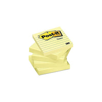 Post-it Canary Yellow Notes, 3'' x 3'', Lined, 6 Pack-Canary Yellow