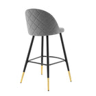 Modway Cordial Fabric Bar Stools - Light Gray - Set of 2-7