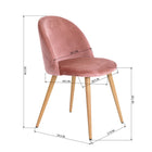 FurnitureR Velvet Dining Side Chair - Rose - 2 Pack-Set of 2 chairs included