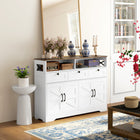 HOMCOM 47.2" L Sideboard Storage Cabinet - White-Suitable for living rooms, dining rooms, kitchen for various item storage