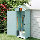 Outsunny Garden Storage Shed - 30" x 21" x 71" - Blue-The roof is covered with asphalt for added outdoor protection

