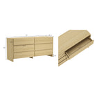 Manhattan Comfort Linda Modern 2-Piece Dresser and Nightstand Set - Natural Oak-Nightstand Includes 2 Spacious Drawers with .75 Extension