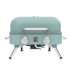 Kenmore 2 Burner Retro Tabletop Gas Grill - Turquoise-304 Stainless Steel Burners - U shape.