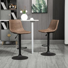 HOMCOM Adjustable Counter Height Kitchen Bar Stools - Brown - 2 Pack-The padded seat and back offer comfort and easy maintenance
